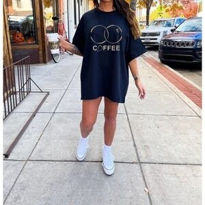 Coffee Rings Graphic‎ T Shirt Comfort Colors Navy